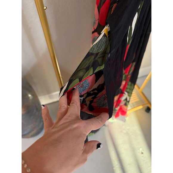 Farm Rio Long-Sleeve V-Neck Floral Maxi Dress M - Picture 5 of 10